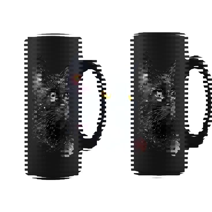 黒猫 黄色い目 猫の顔 子猫愛好家 コーヒーマグ