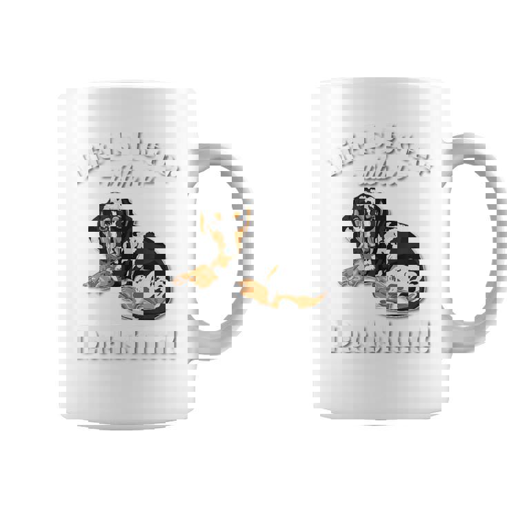 & Life Is Better Dapple Dachshund Lover コーヒーマグ