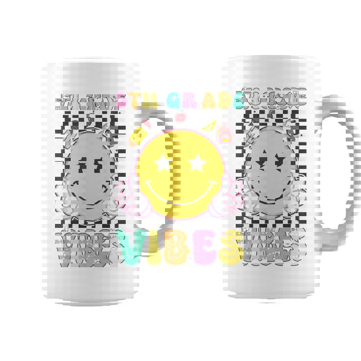 5Th Grade Vibes Girls Smile Face Back To School Fifth Grade Coffee Mug