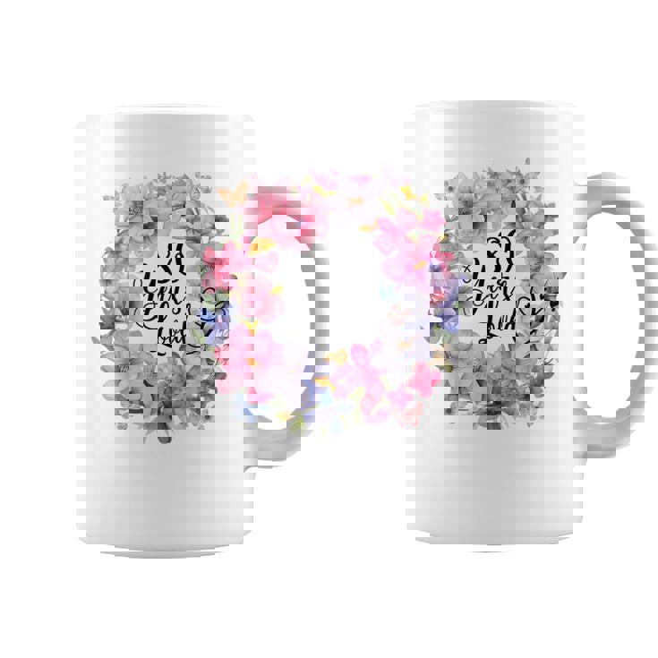 80 Years Loved 80歳の誕生日 フローラルリース 80歳 コーヒーマグ