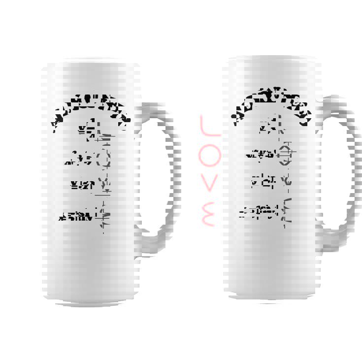 All You Need Is Love 数学グラフ方程式 黒文字 コーヒーマグ