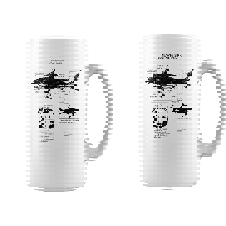 Anatomía Del Gran Tiburón Blanco Taza de café