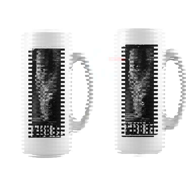 Backprint 野生の犬ピットブルテリアのポートレートブルドッグのバックプリントピットブル コーヒーマグ