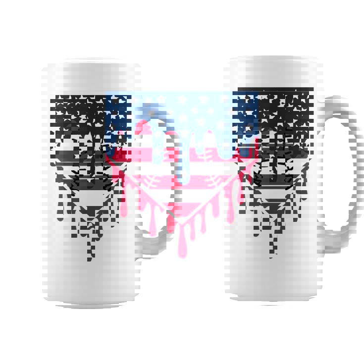 Baseball Drip Boy Ice Cream Patriotic American Flag 4Th July Coffee Mug