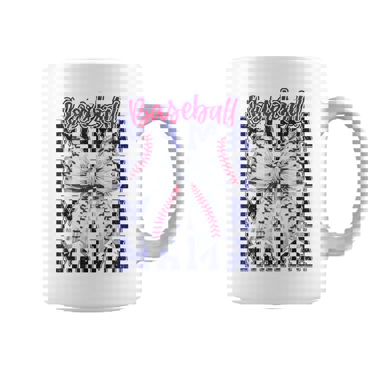 Baseball Mama Coquette Bow Mom Mothers Game Day Baseball Coffee Mug