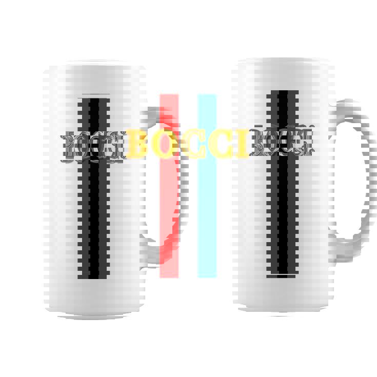 Bocci ぼっち《フェイクゴールド ロゴ》緑 赤 ライン【変なデザイン屋さん】陰キャ オタク ブランド パロディ 面白 長袖tシャツ コーヒーマグ