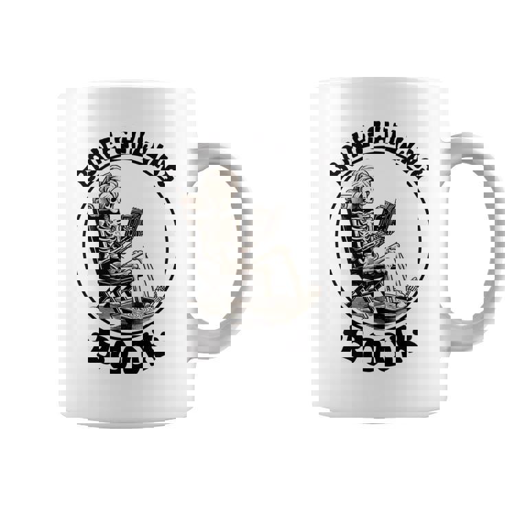 Bone-Chilling 本 スケルトン 読書 ブックワームブックラバーズ 長袖tシャツ コーヒーマグ