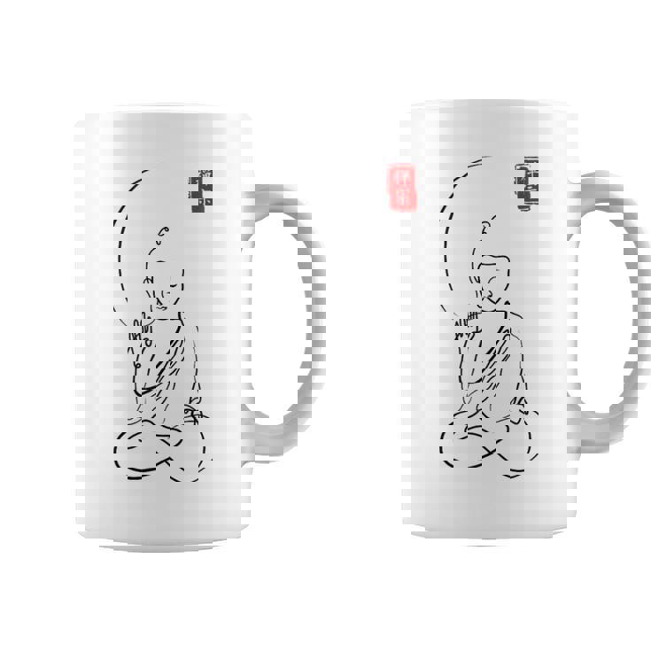 Budismo Zen Minimalista Calma Espiritual Buda En Meditación In Mangas Taza de café