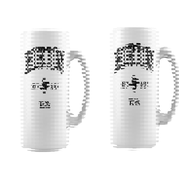 Burton Texas Tx ビンテージ アスレチック ブラックスポーツデザイン コーヒーマグ