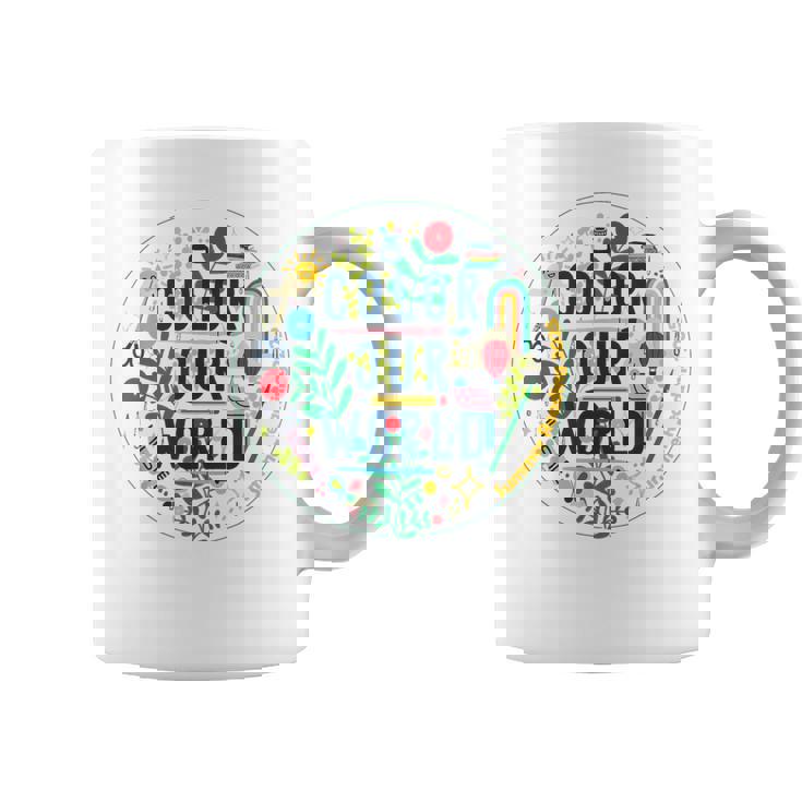 Color Our World Summer Reading 2025 Boho Wildflower Book Coffee Mug