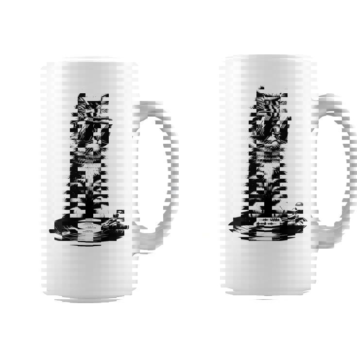 Cool Dj Cat ビニールレコード愛好家 コーヒーマグ