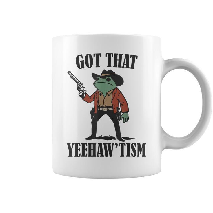 Country Cowboy Rodeo Western Frog Got That Yeehaw'tism Coffee Mug