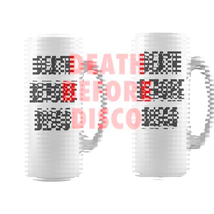 Death Before Disco Inspired メンズ レディース 80年代レトロ コーヒーマグ