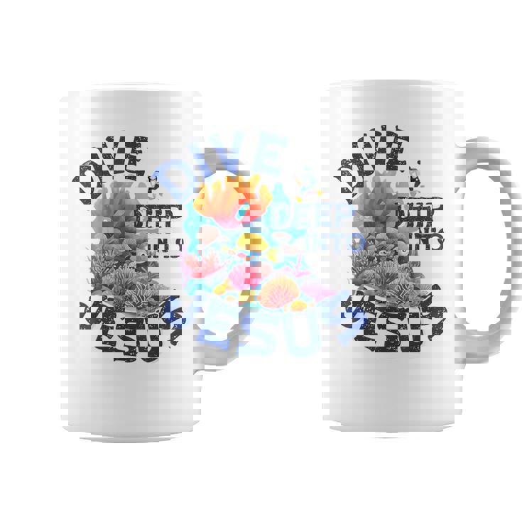 Dive Deep Into Jesus Vbs Christian Scuba Diving Underwater Coffee Mug