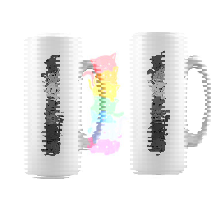 Divertido Gato Lgbt Pila Arco Iris Orgullo Gay Para El Amante De Taza de café