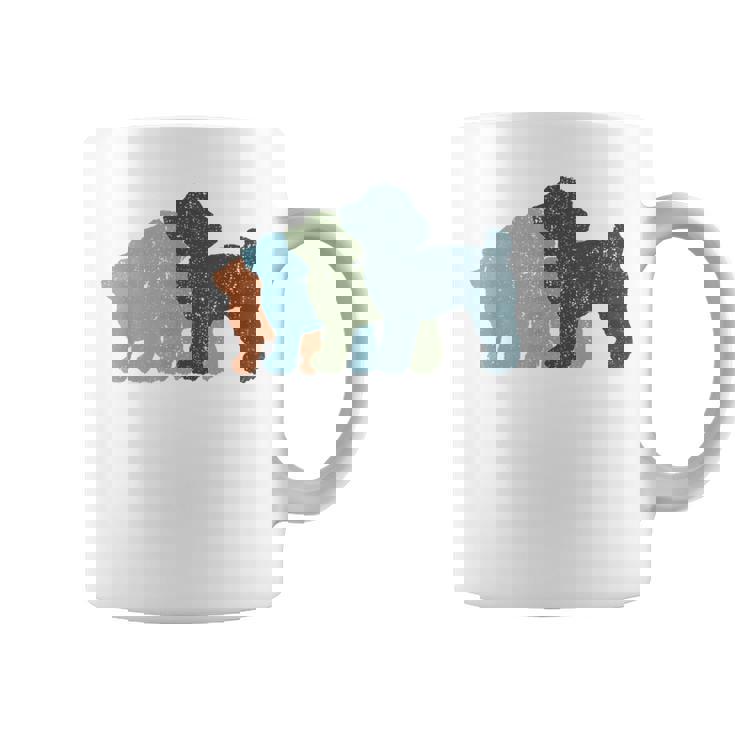 Dog Mom & Dad シルエット ヴィンテージトイプードル コーヒーマグ