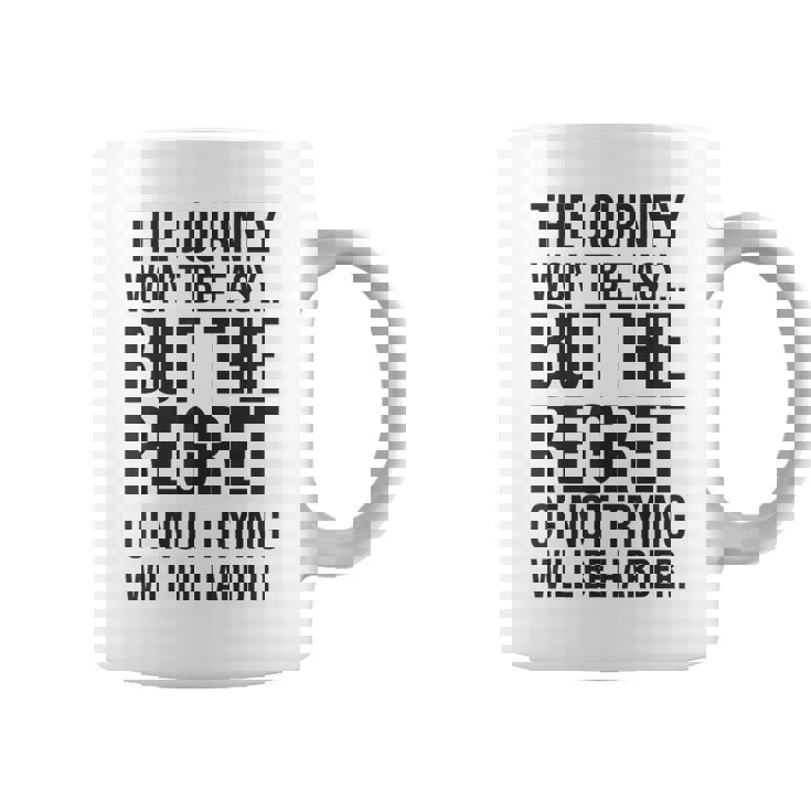 Easy Journeys Regret ジム、ハッスル、成功、モチベーションアップ コーヒーマグ