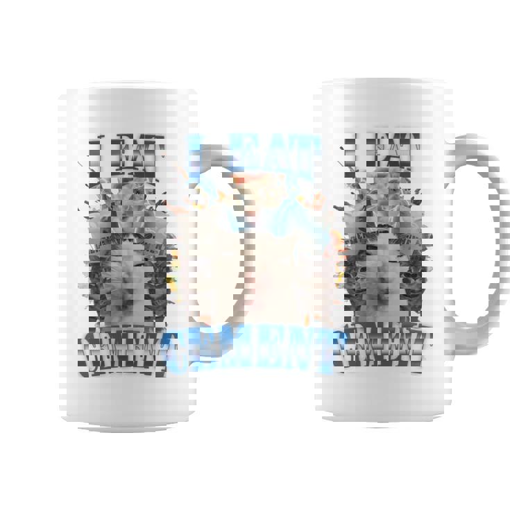 I Eat セメント 呪われた猫 面白い 奇妙な特定 ダンク ミーム 長袖tシャツ コーヒーマグ