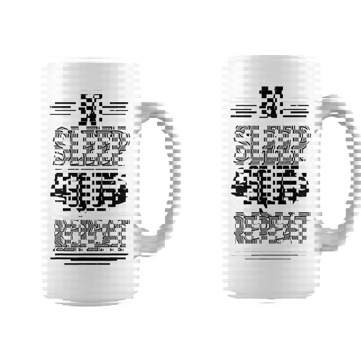 Eatleepquat Repeat 面白いジムワークアウト コーヒーマグ