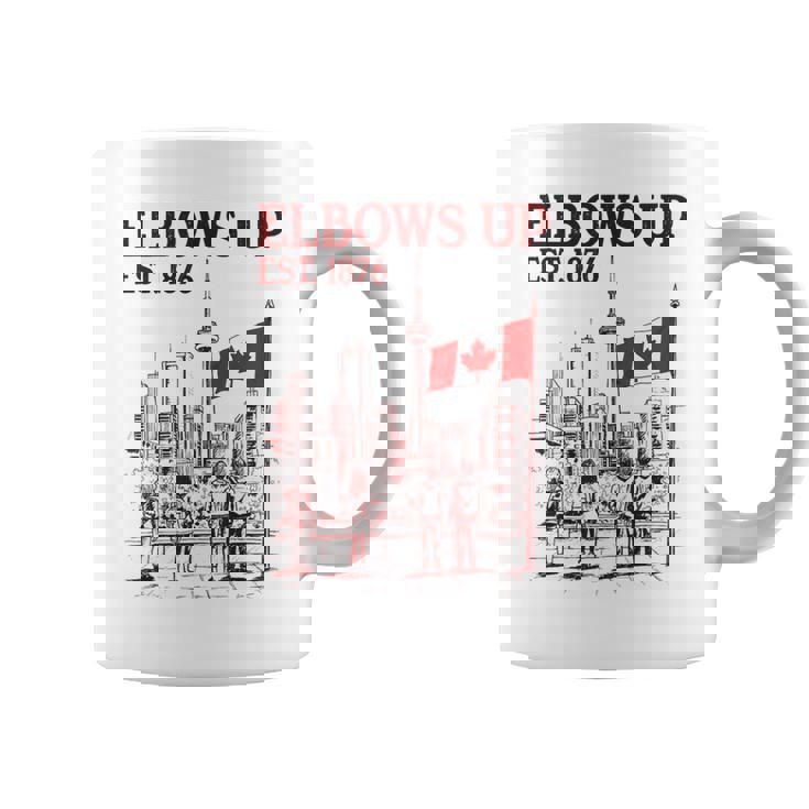 Elbows Up Canada Est 1867 カナダ国旗 カナダ地図 カナダ コーヒーマグ