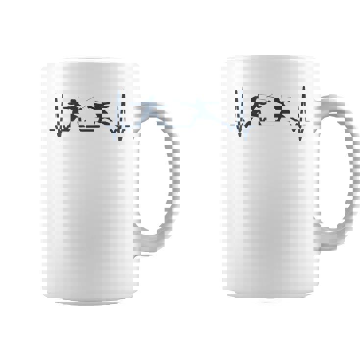 Esgrima Fencer Jugadores Juego Fencing Cardiogram Esgrima Taza de café