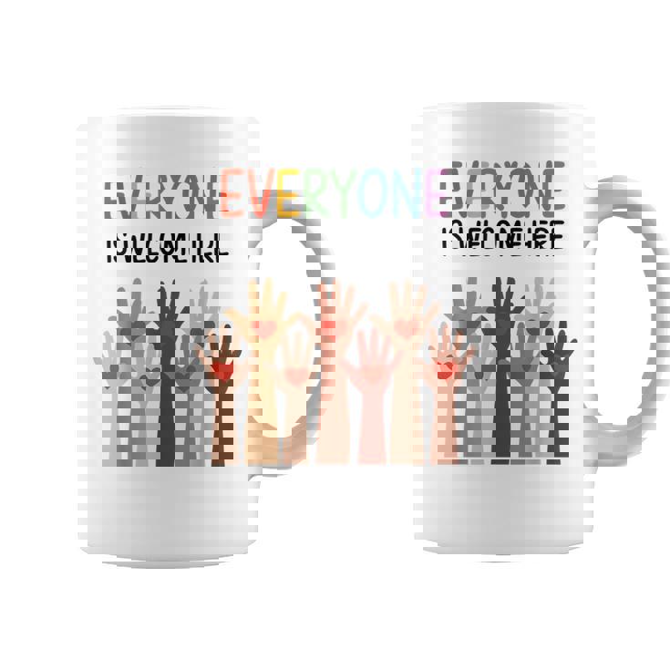 Everyone Is Welcome Here アイダホ 教師 男性 女性 キッズ コーヒーマグ