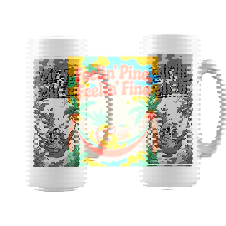 Feelin' Pine Feelin' Fine パイナップル トロピカル ビーチ 楽しい コーヒーマグ