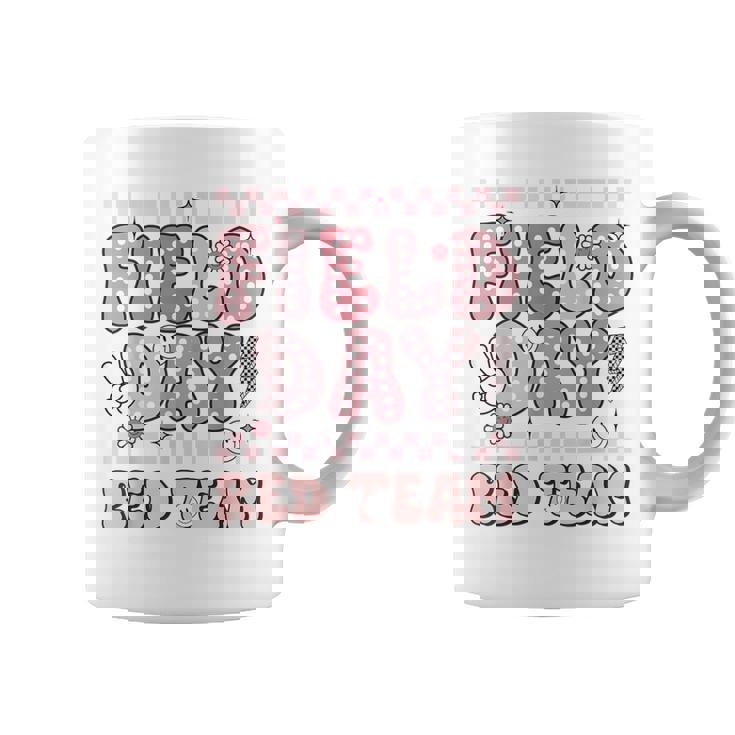 Field Day Red Team Groovy Smile Face Checkered Students Coffee Mug