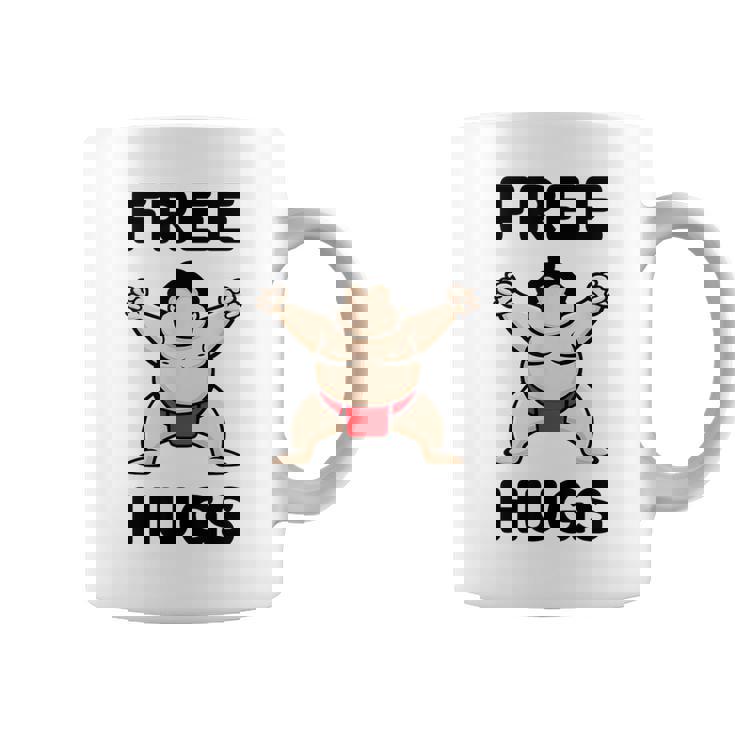 Free Hugs おもしろ相撲力士 相撲ハグ カワイイ相撲ハグ コーヒーマグ