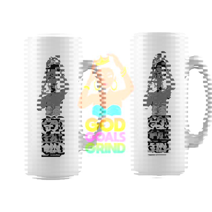 God Goals グラインドメラニン クリスチャン 楽しい ブラック クイーン ガールズ コーヒーマグ