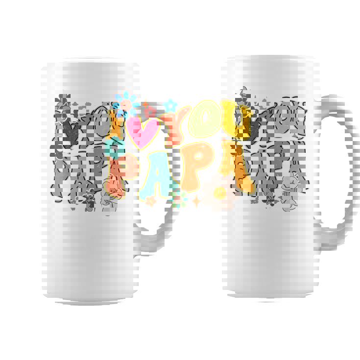 Groovy 父の日 I Love You Papa フラワー ヒッピー コーヒーマグ