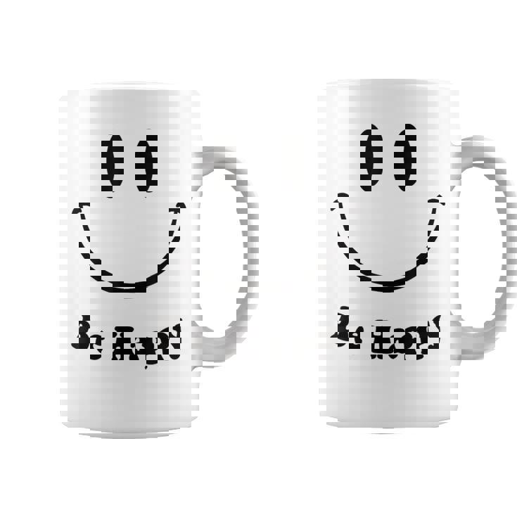 Be Happy Groovy スマイルフェイス かわいい ハッピーピース スマイルフェイス コーヒーマグ