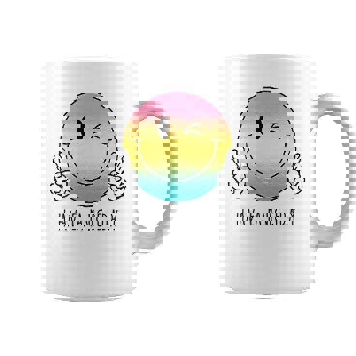 Have A Nice Day Winkingmile Face Peace Wink Happy Face コーヒーマグ