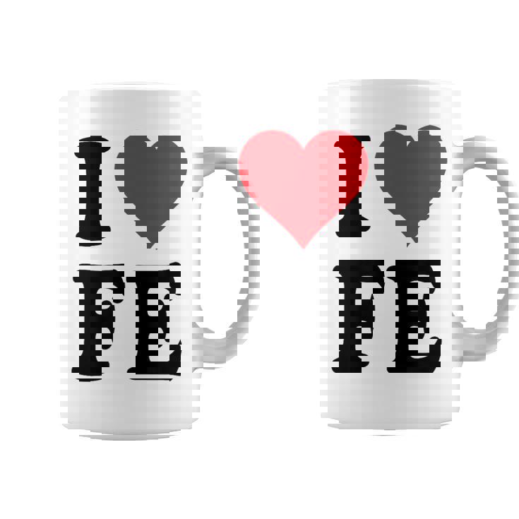 I Heart Fe Initials I Love FE First And Last Name F E コーヒーマグ