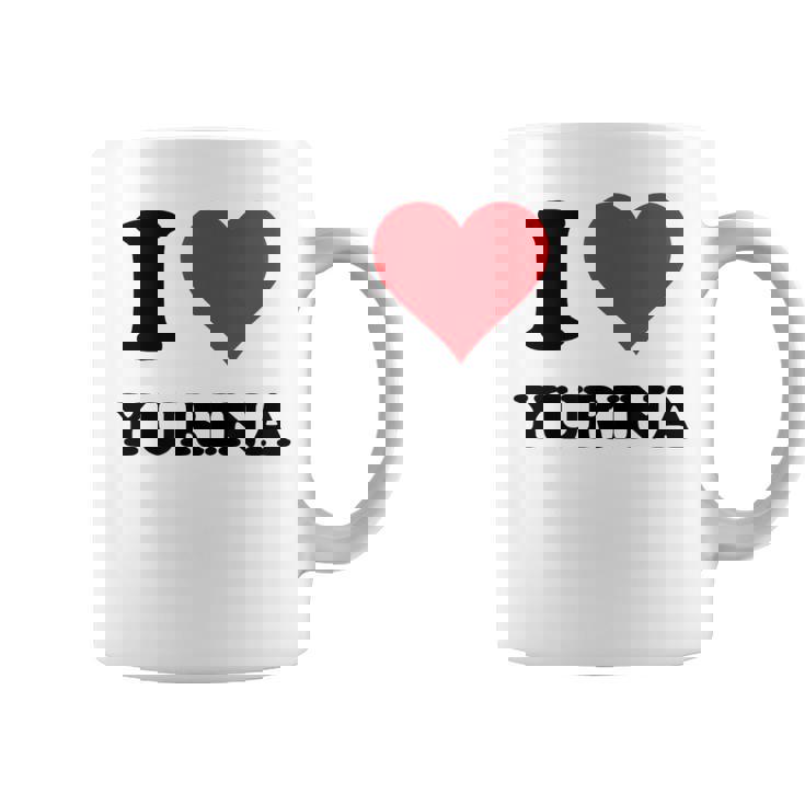 I Heart Yurina ファーストネーム I Love パーソナライズ コーヒーマグ