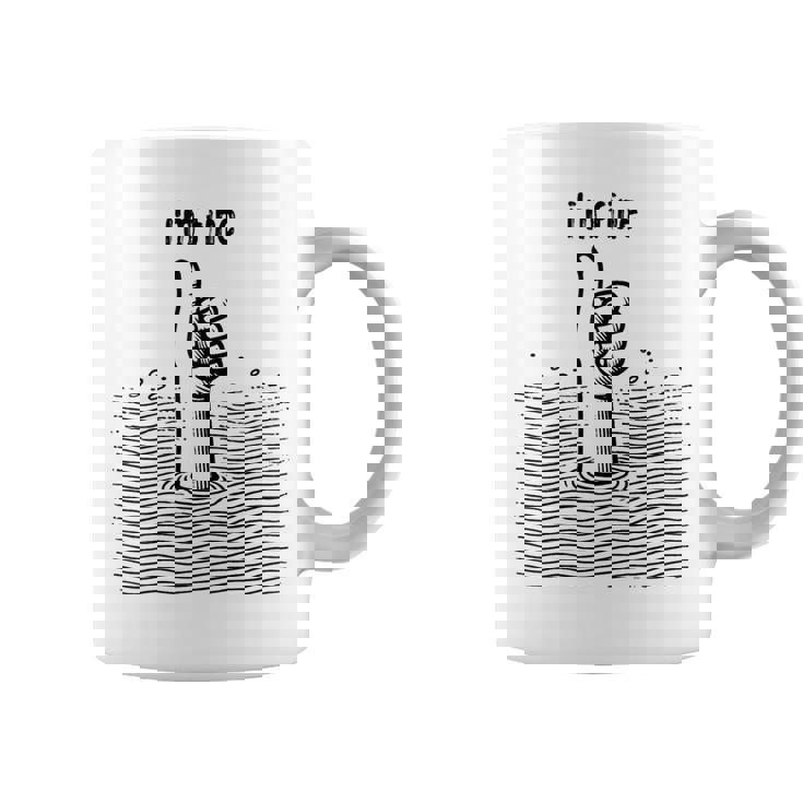 I'm Fine Thumbs Drowning Up メンズ レディース 皮肉なユーモア ジョーク コーヒーマグ