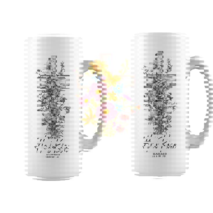 He Is Risen 花柄 十字架 春の花 イースター クリスチャ コーヒーマグ