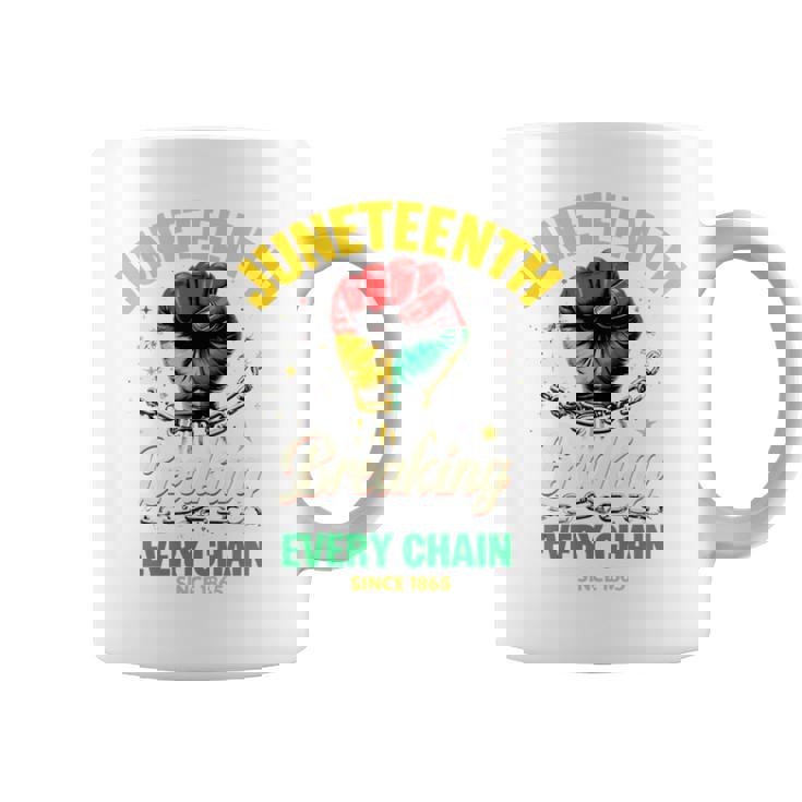 Junenth Breaking Every Chainince 1865 Fist Pride 長袖tシャツ コーヒーマグ