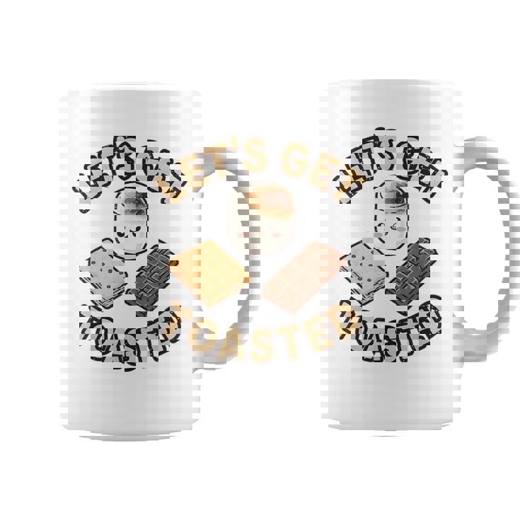 Kawaii'mores Let's Get Toast キュート 面白い キャンプ 駄洒落。 コーヒーマグ