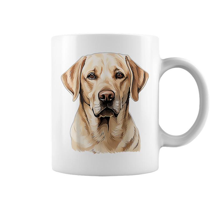 Labrador Cara Mascota Dibujo Ilustración Animal Labrador Taza de café