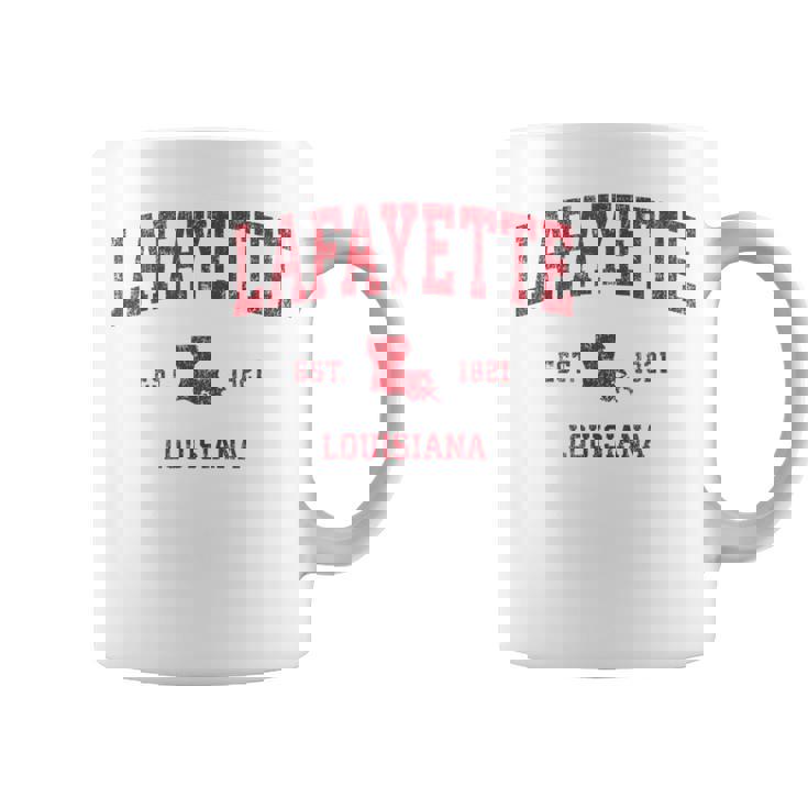 Lafayette ルイジアナ Laビンテージスポーツデザイン レッドプリント コーヒーマグ
