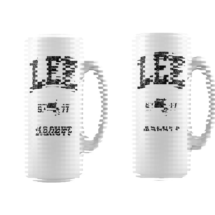 Lee Massachusetts Ma ビンテージ スポーツ デザイン ブラックプリント コーヒーマグ