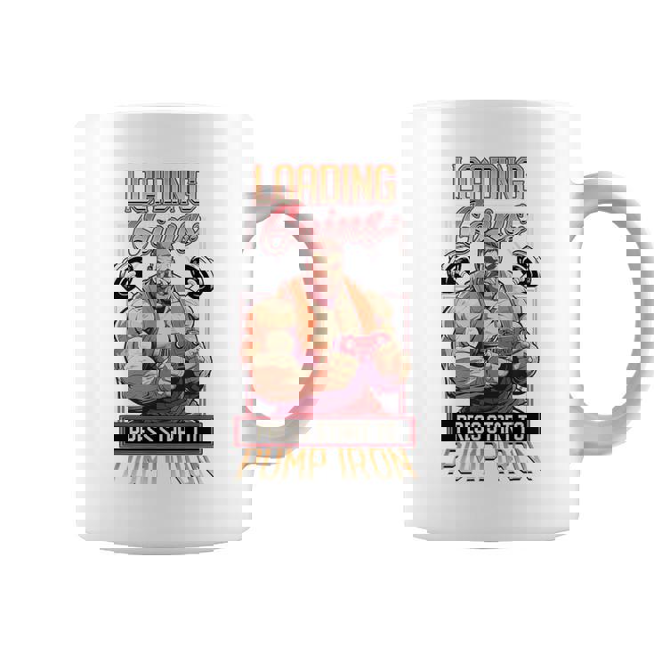 Loading Gains プレススタートからポンプ鉄ボディビルディング コーヒーマグ