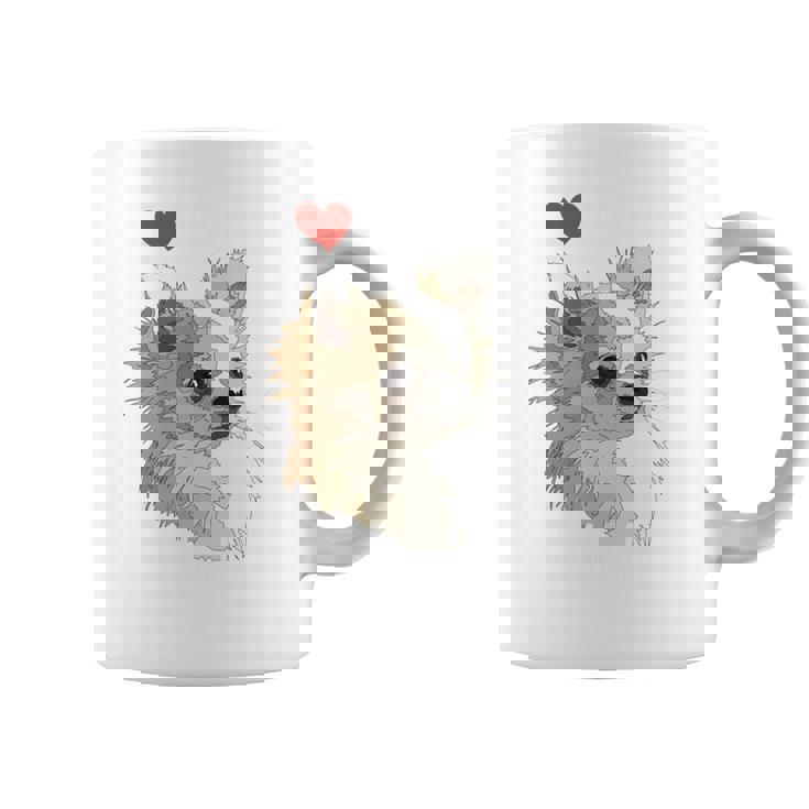 I Love Japan And Chihuahua 長髪 ちわわ ロングヘアママ 長袖tシャツ コーヒーマグ