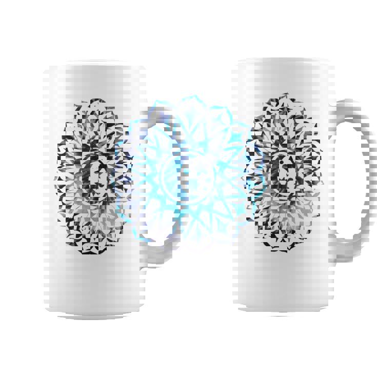 Mandala Luna Estrellas Azul Yoga Budistapiritual Namaste In Mangas Taza de café