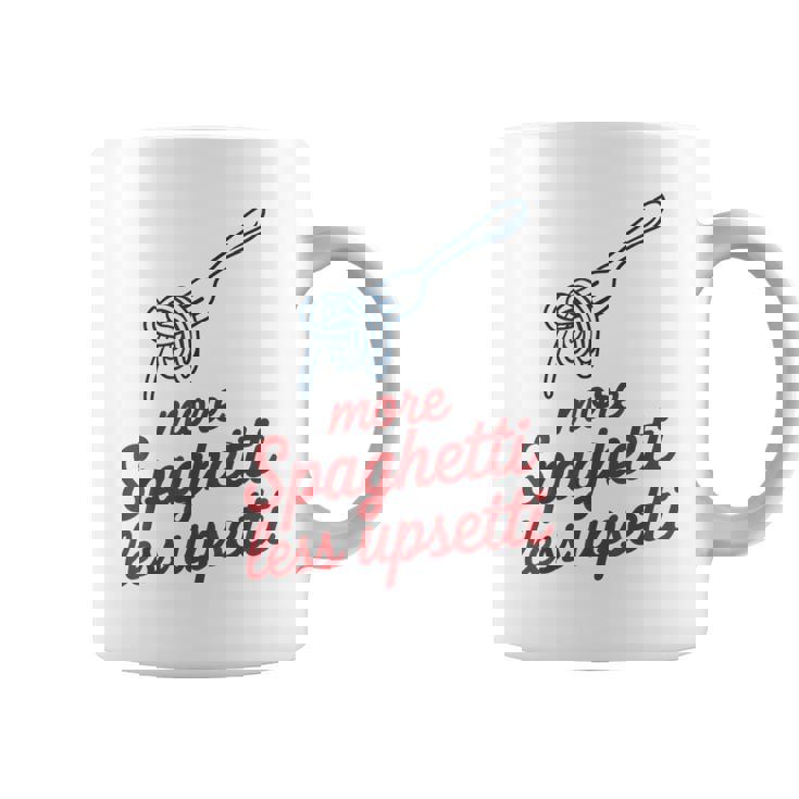Máspaghetti Menos Upsetti Divertidos Amantes De La Pasta Taza de café