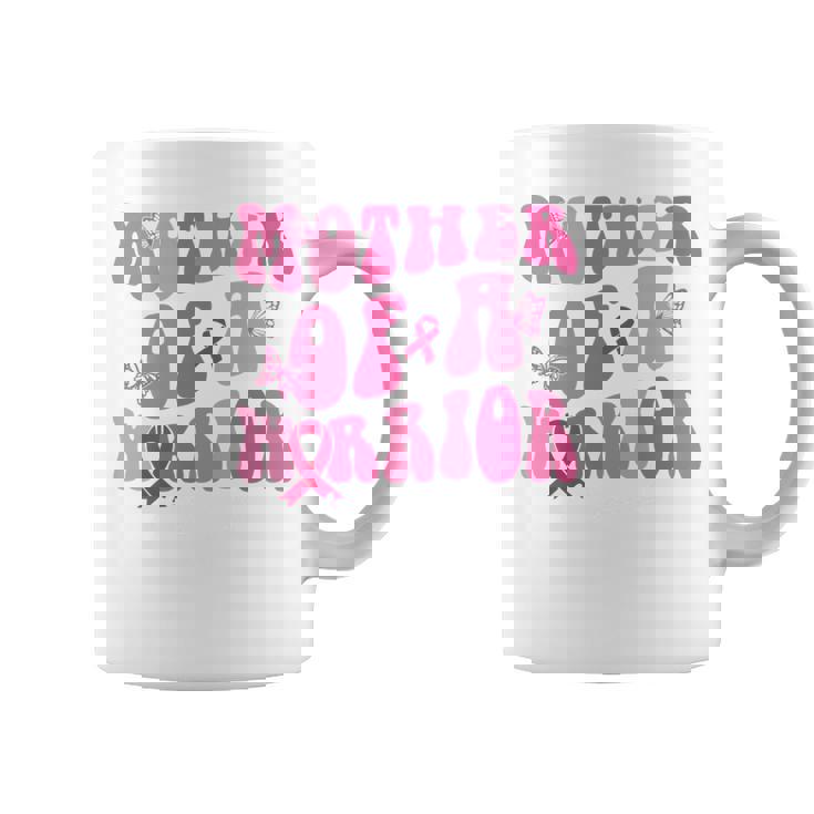 Mother Of A Warrior 乳がん啓発 ピンクリボン 長袖tシャツ コーヒーマグ
