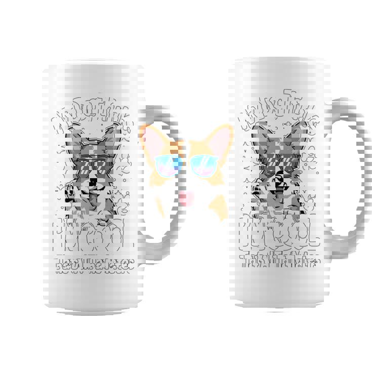 My Dog Thinks I'm Cool Corgi Dog Lover 長袖tシャツ コーヒーマグ