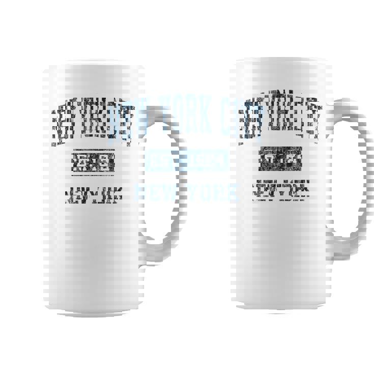 New York City New York Ny ビンテージスポーツデザイン ネイビープリント コーヒーマグ