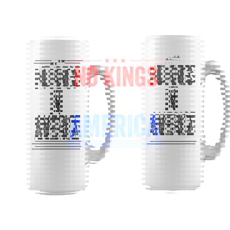 No Kings In America Flag Protest Save Democracy Coffee Mug